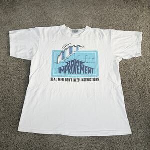 VTG Home Improvement Shirt Mens L Real Men Dont Need Instructions Stanley Desant